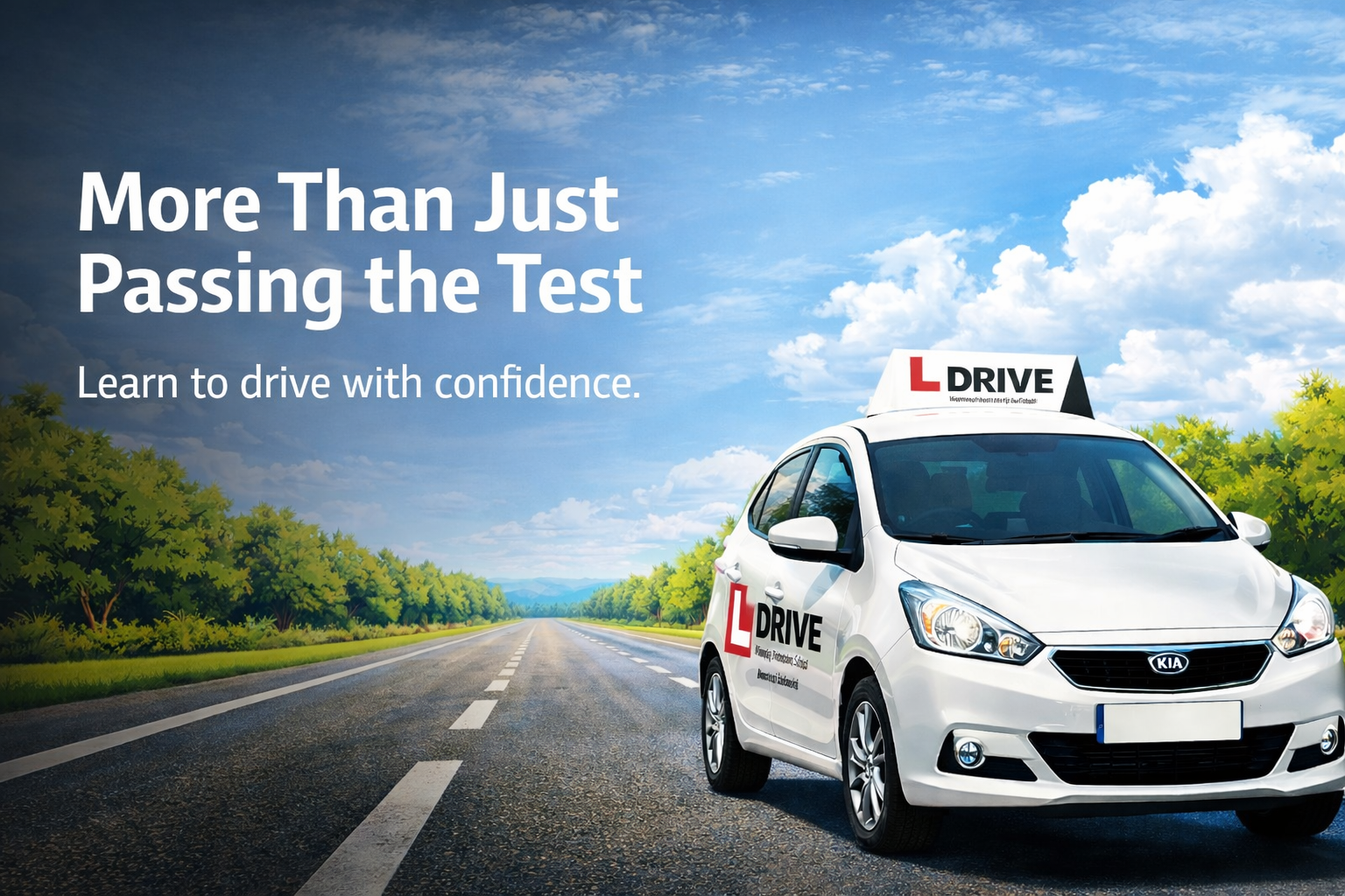 Learner car on a dual carriageway